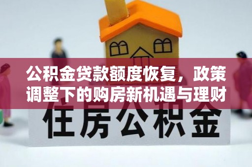 寿丰公积金贷款额度恢复，政策调整下的购房新机遇与理财规划