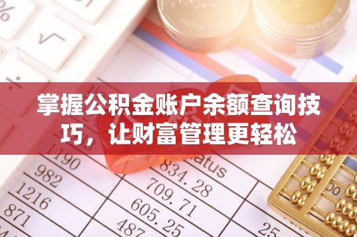 寿丰掌握公积金账户余额查询技巧，让财富管理更轻松
