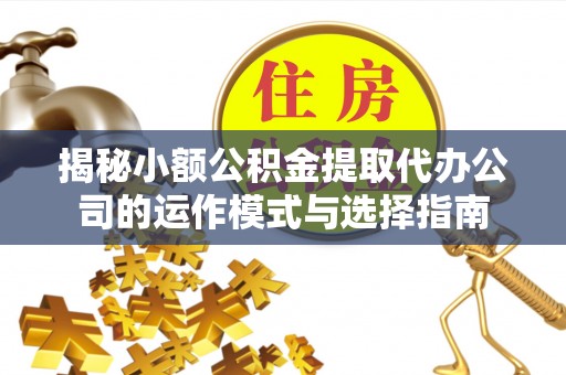 寿丰揭秘小额公积金提取代办公司的运作模式与选择指南