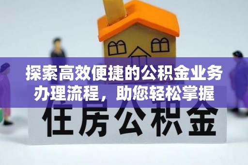寿丰探索高效便捷的公积金业务办理流程，助您轻松掌握
