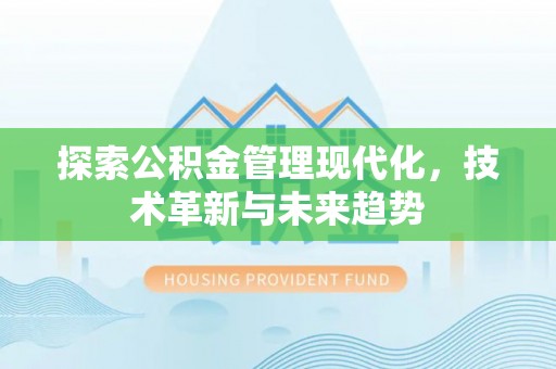 寿丰探索公积金管理现代化，技术革新与未来趋势