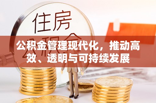寿丰公积金管理现代化，推动高效、透明与可持续发展