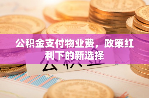 寿丰公积金支付物业费，政策红利下的新选择