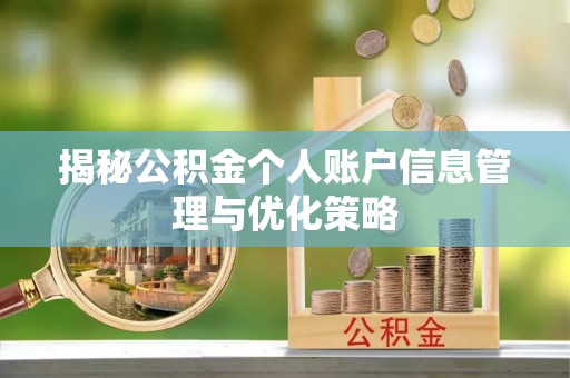 寿丰揭秘公积金个人账户信息管理与优化策略