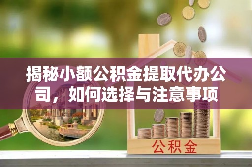 寿丰揭秘小额公积金提取代办公司，如何选择与注意事项